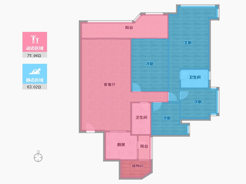 重庆-重庆市-恒大城-127.81-户型库-动静分区