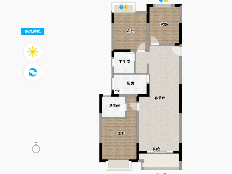 江苏省-泰州市-世纪家园公园里-99.99-户型库-采光通风