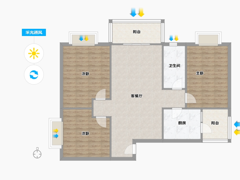 四川省-成都市-东林小区-100.68-户型库-采光通风