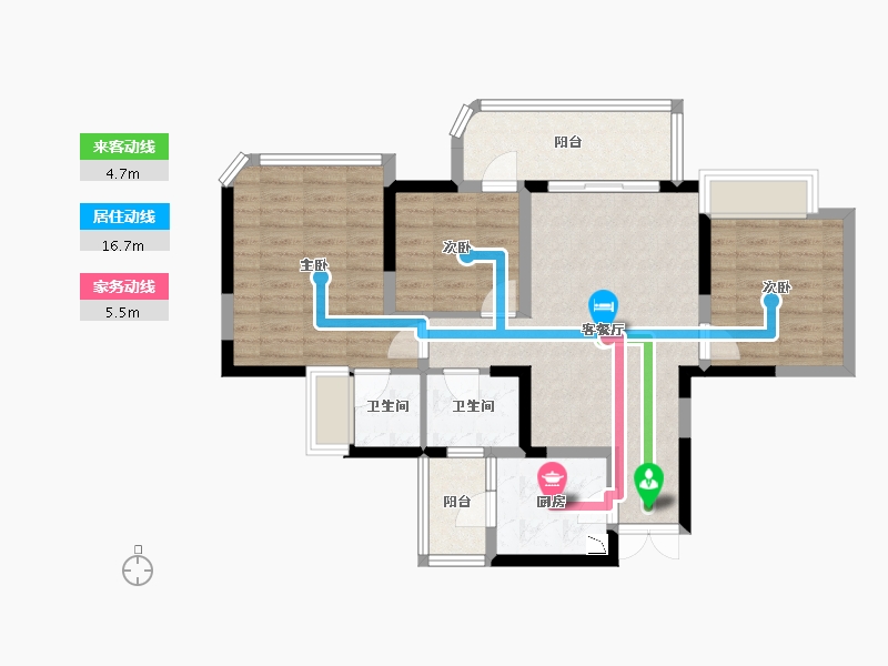 四川省-成都市-锦城峰荟-80.95-户型库-动静线