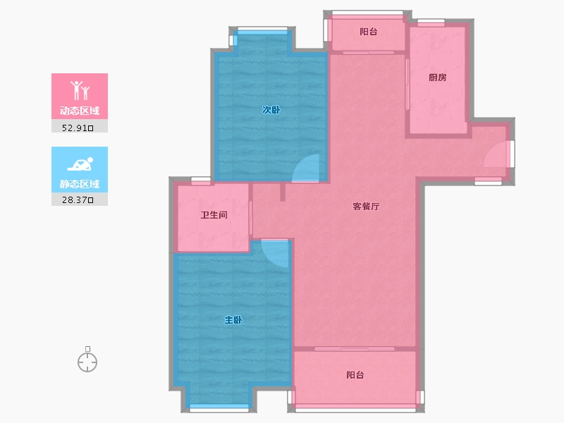 上海-上海市-上海源花城-73.80-户型库-动静分区