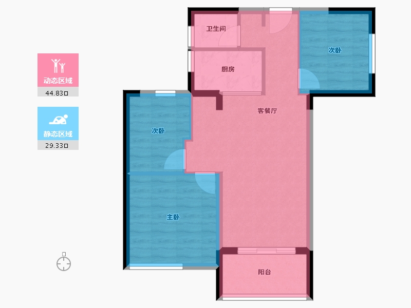 福建省-福州市-正荣悦珑湾-66.47-户型库-动静分区