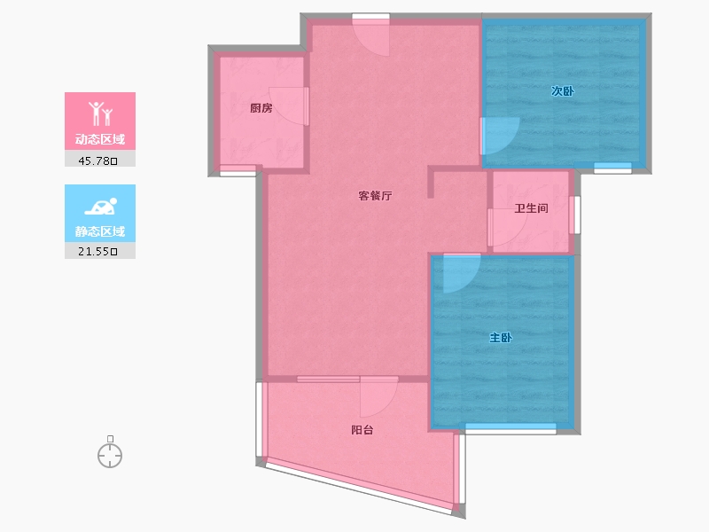 辽宁省-大连市-红星海4期-60.98-户型库-动静分区