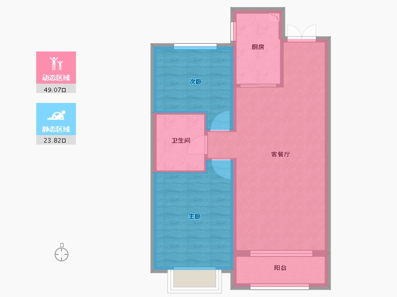 黑龙江省-哈尔滨市-汇龙・拾光里-65.52-户型库-动静分区