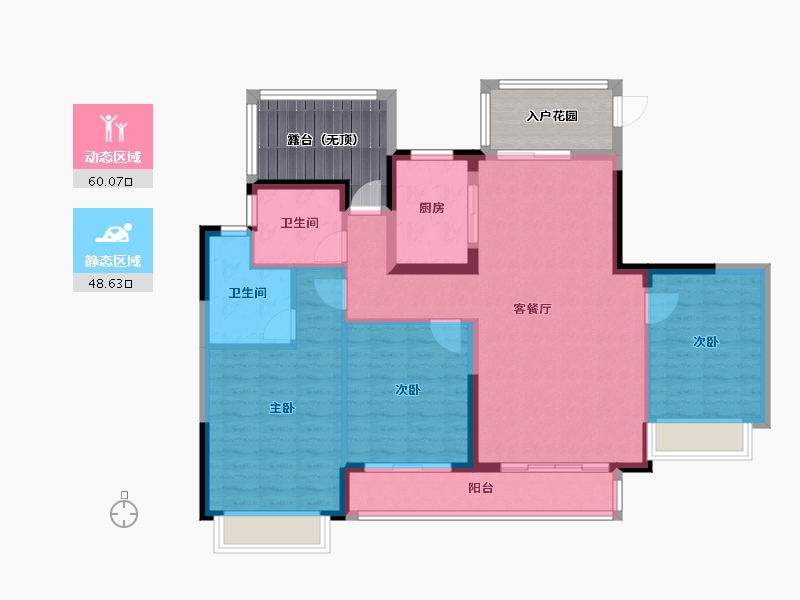 青海省-海南藏族自治州-现代・文苑-111.54-户型库-动静分区