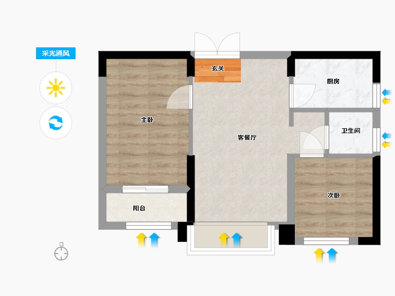 湖南省-长沙市-高峰领寓-46.06-户型库-采光通风