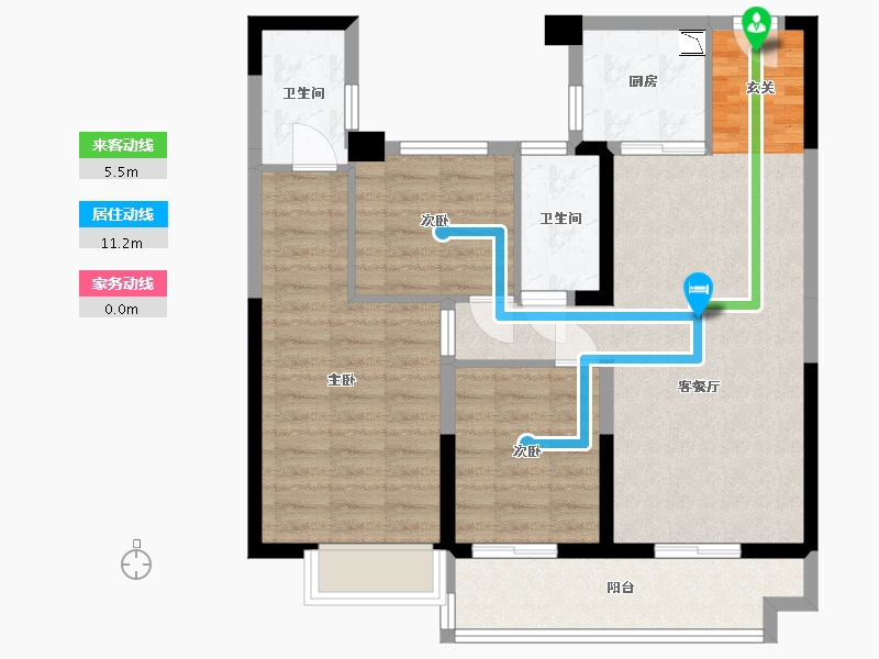 湖南省-长沙市-碧桂园・月湖湾-81.43-户型库-动静线