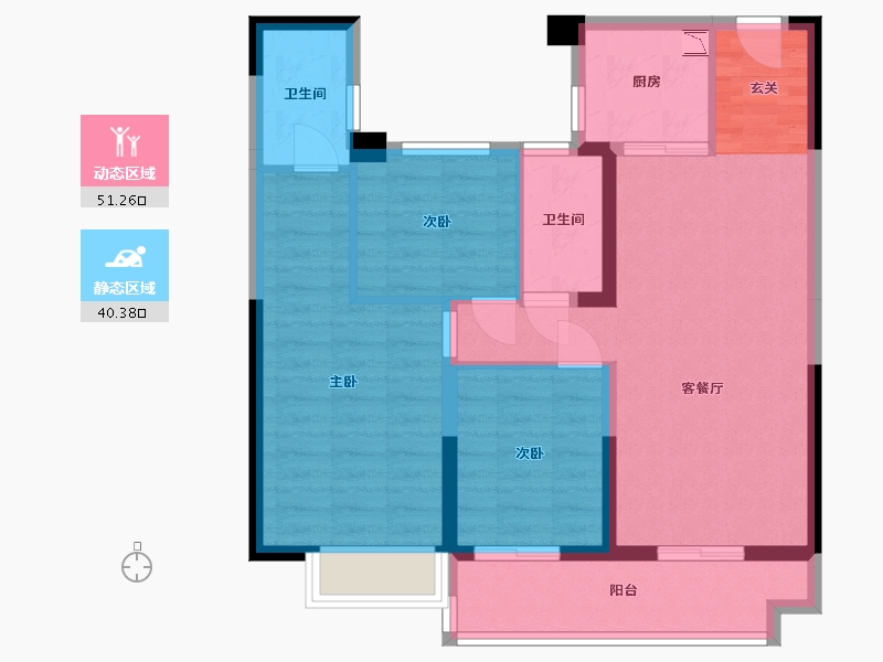 湖南省-长沙市-碧桂园・月湖湾-81.43-户型库-动静分区