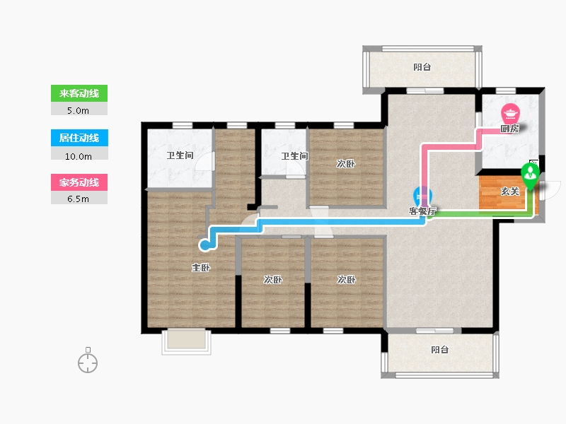 湖南省-长沙市-万科金色梦想-134.69-户型库-动静线