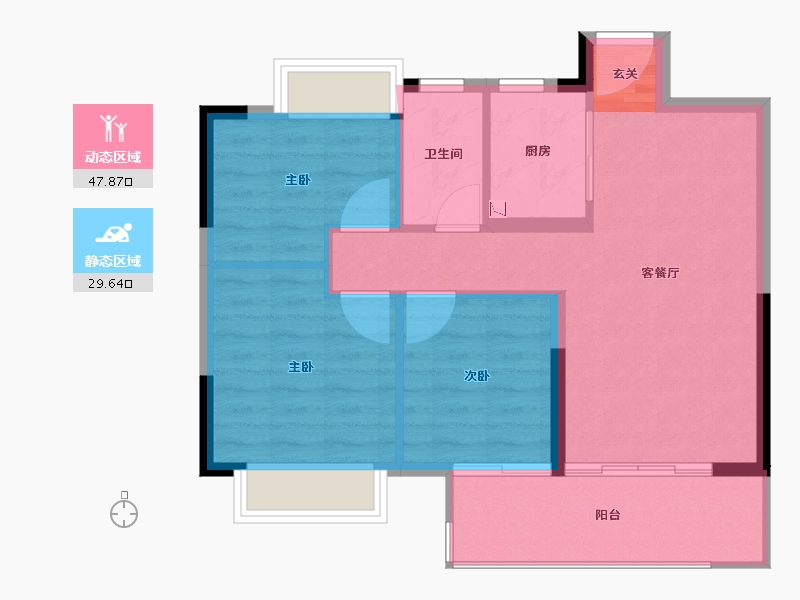 江西省-赣州市-凯旋・珑玺湾-70.40-户型库-动静分区