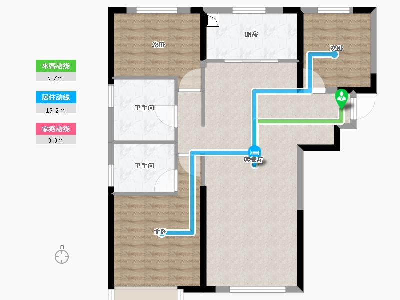 黑龙江省-哈尔滨市-恒大珺庭-91.25-户型库-动静线