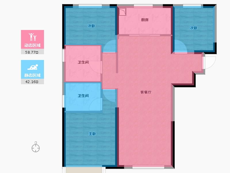 黑龙江省-哈尔滨市-恒大珺庭-91.25-户型库-动静分区