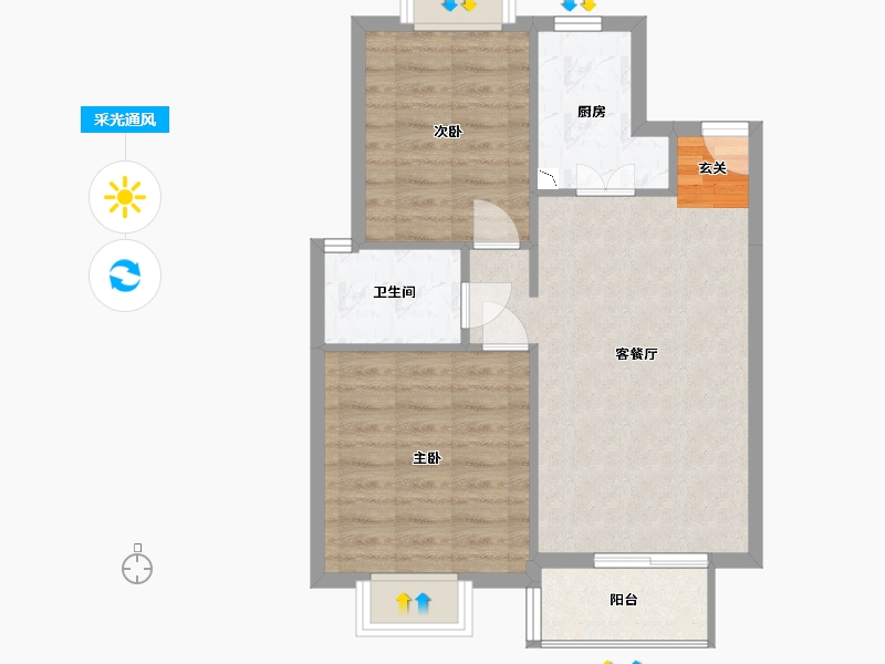 河北省-唐山市-新野上郡-62.14-户型库-采光通风