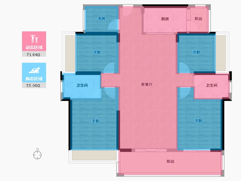 广西壮族自治区-南宁市-云星钱隆御园-113.76-户型库-动静分区