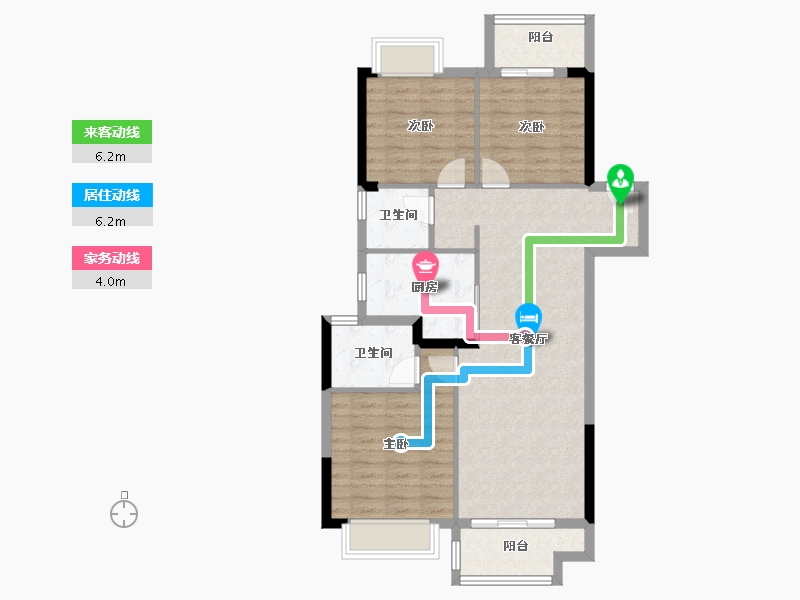 湖北省-武汉市-武汉英赫当代城MOMΛ-85.61-户型库-动静线