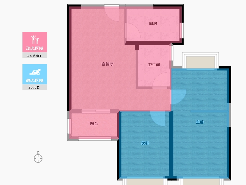 湖北省-武汉市-龙湖 东湖高新・春江郦城-72.00-户型库-动静分区