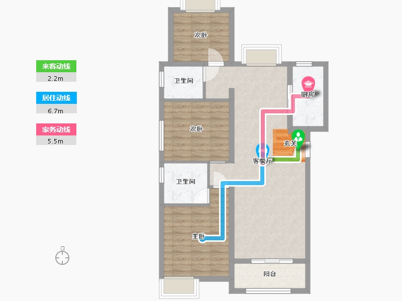 湖北省-武汉市-金地中核格林格林-82.15-户型库-动静线