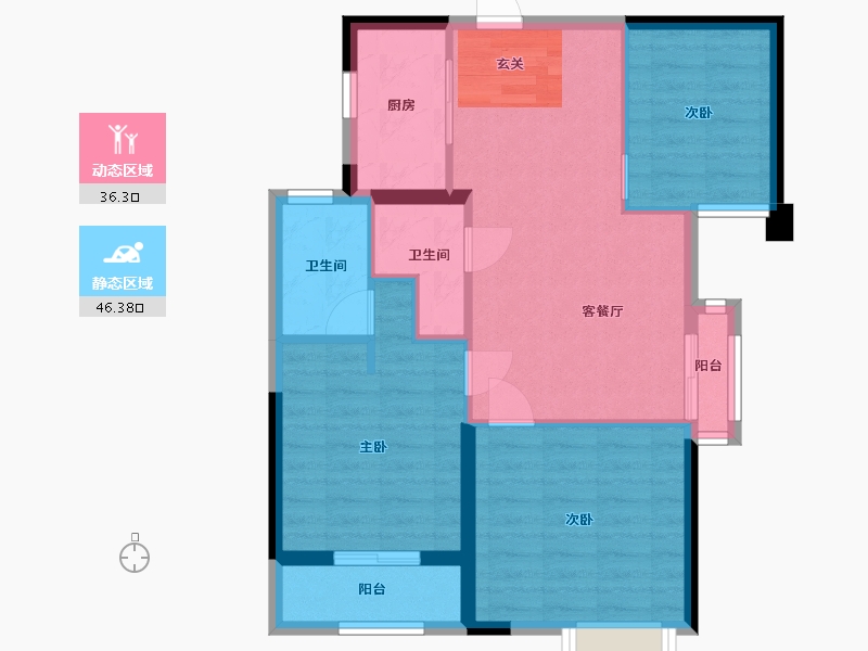 湖北省-武汉市-星湖湾-74.18-户型库-动静分区