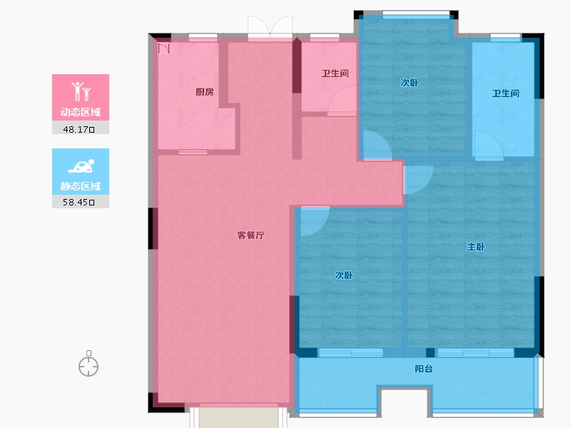 湖北省-武汉市-中建壹品澜荟-96.38-户型库-动静分区