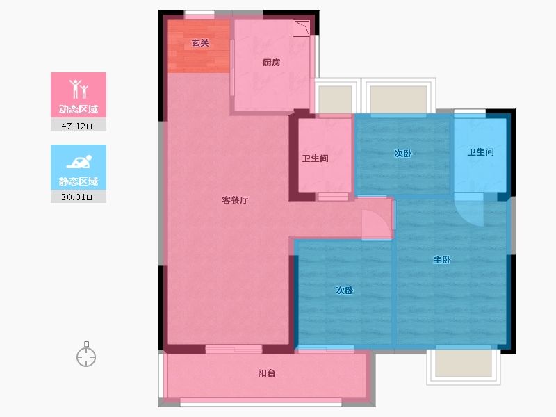 湖北省-武汉市-首开光明国风上观-68.64-户型库-动静分区