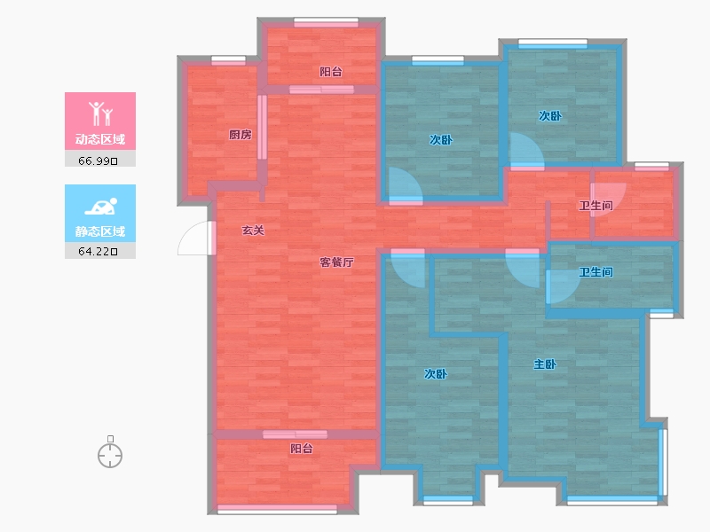 陕西省-西安市-融城朗悦-116.01-户型库-动静分区