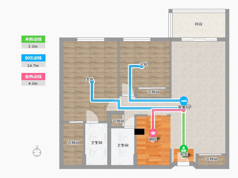 Florida-Miami-Dade-Royal Palms Apartments-88.50-户型库-动静线