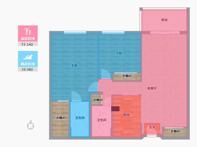 Florida-Miami-Dade-Royal Palms Apartments-88.50-户型库-动静分区