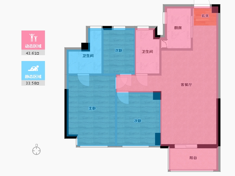 福建省-福州市-武夷澜庭-69.39-户型库-动静分区