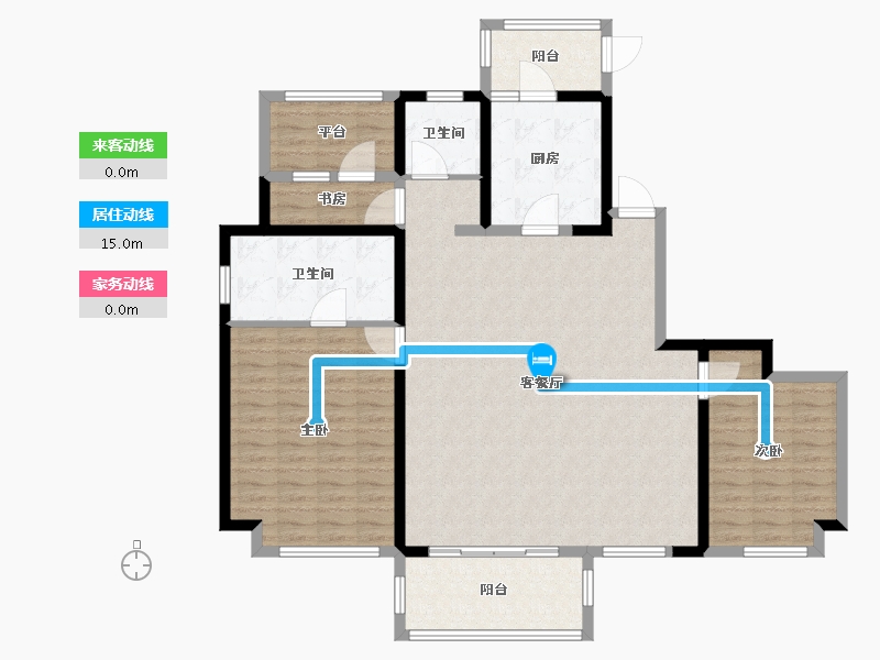 湖北省-孝感市-新城玺樾-130.00-户型库-动静线