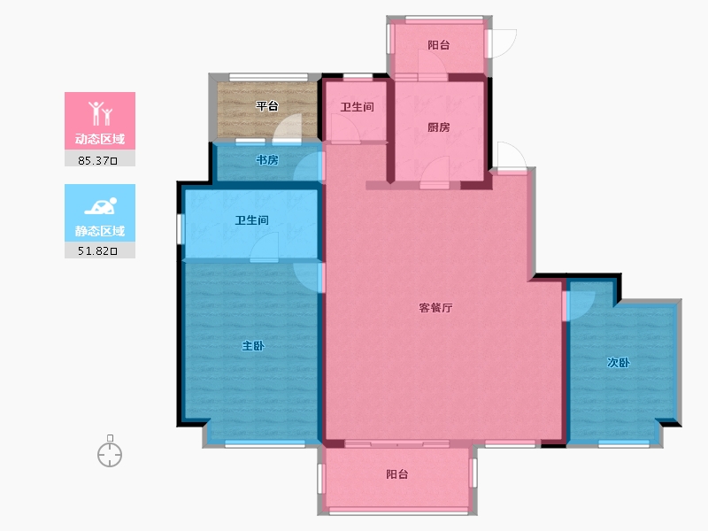 湖北省-孝感市-新城玺樾-130.00-户型库-动静分区