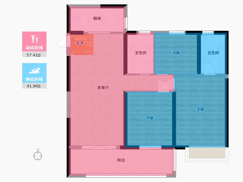 江苏省-南京市-蓝光睿创新筑-89.00-户型库-动静分区