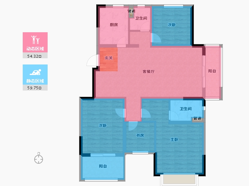 江苏省-南京市-中交锦�m荟-102.00-户型库-动静分区