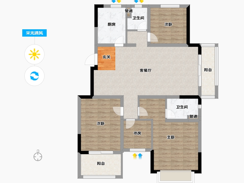 江苏省-南京市-中交锦�m荟-102.00-户型库-采光通风