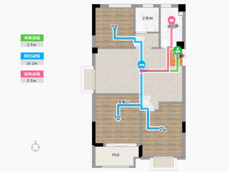 福建省-福州市-汤斜华郡-71.99-户型库-动静线