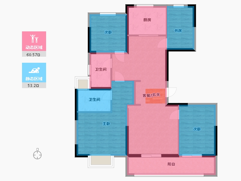 江苏省-南京市-江与城-101.87-户型库-动静分区