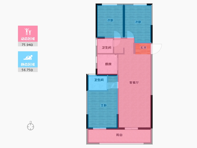 江苏省-南京市-世茂璀璨滨江-120.00-户型库-动静分区