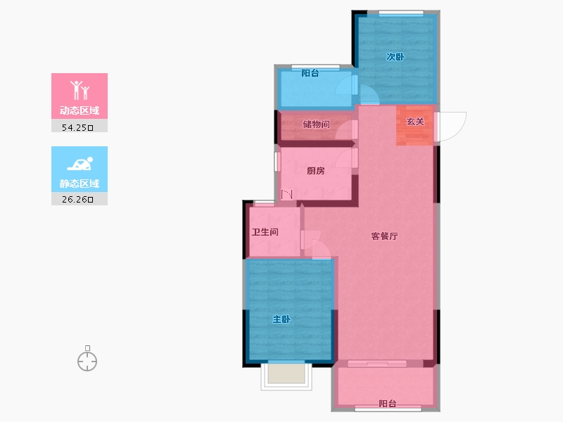 江苏省-南京市-江与城-71.20-户型库-动静分区