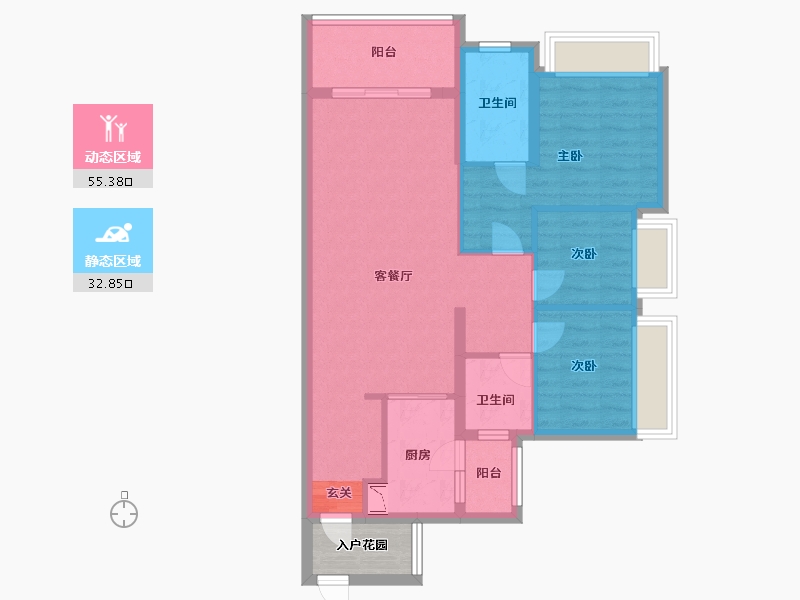 广东省-广州市-顺德未来城-81.60-户型库-动静分区