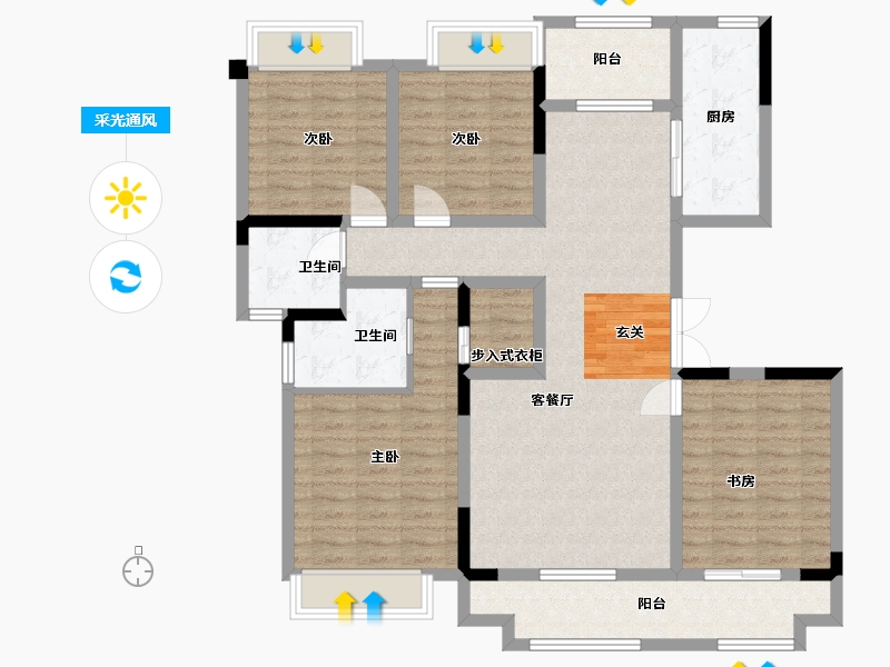 重庆-重庆市-�吃贸�-118.52-户型库-采光通风