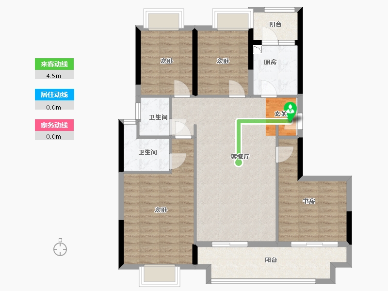 重庆-重庆市-卓越西麓九里-102.36-户型库-动静线