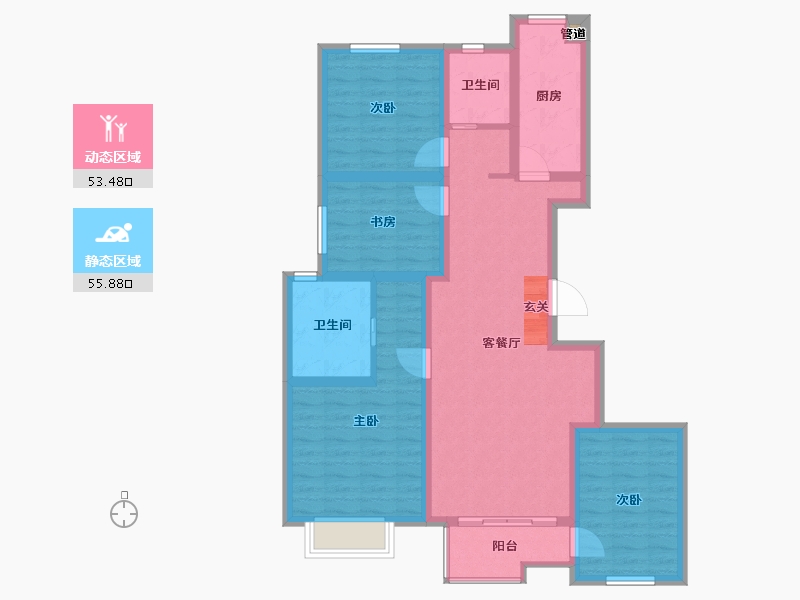 山东省-烟台市-中垠紫金观邸-97.00-户型库-动静分区