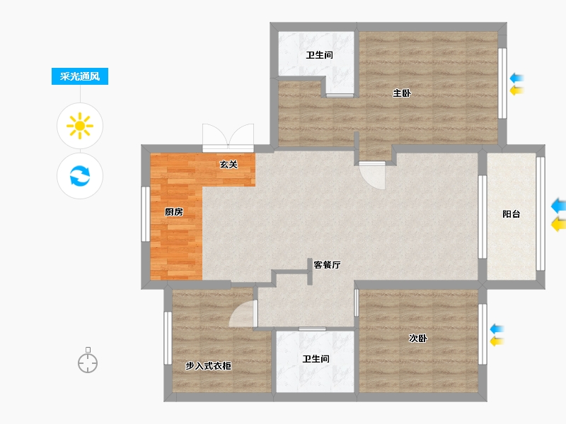 吉林省-白山市-丽水花都-90.10-户型库-采光通风