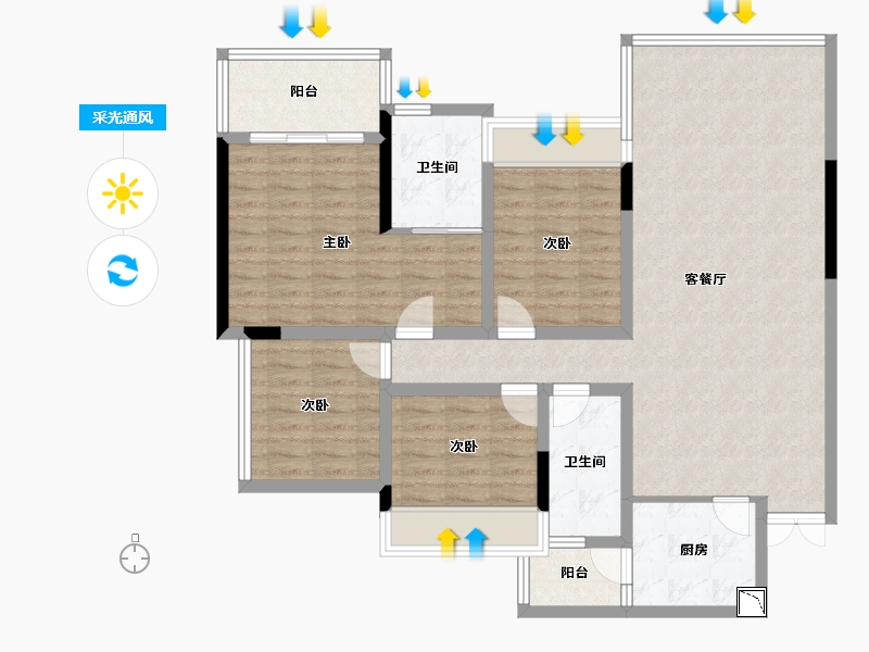 贵州省-贵阳市-梦想典城-114.03-户型库-采光通风