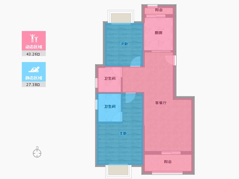 上海-上海市-佘山一号-63.00-户型库-动静分区