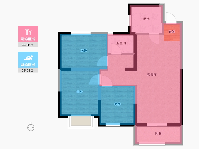 河北省-保定市-上河・天著-64.37-户型库-动静分区