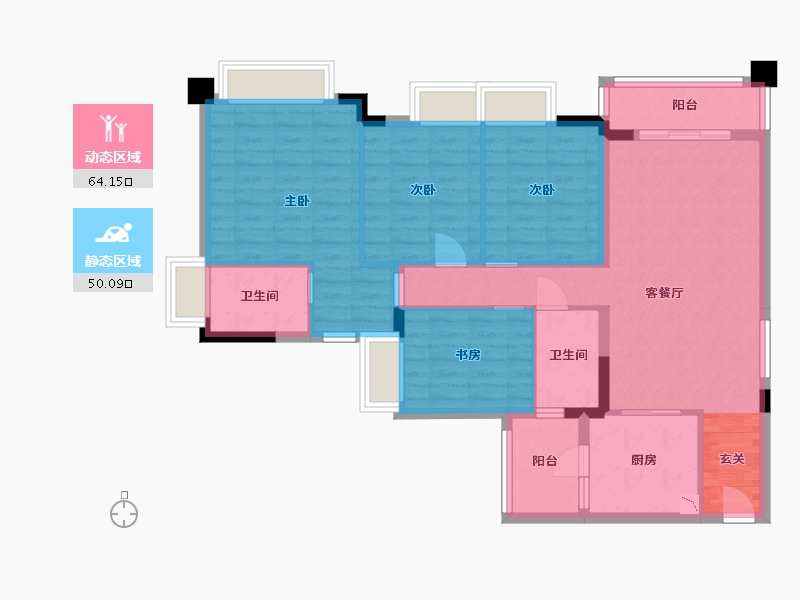 广东省-广州市-云山壹品-102.49-户型库-动静分区