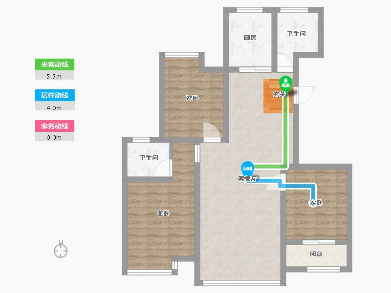 陕西省-宝鸡市-如园-80.05-户型库-动静线