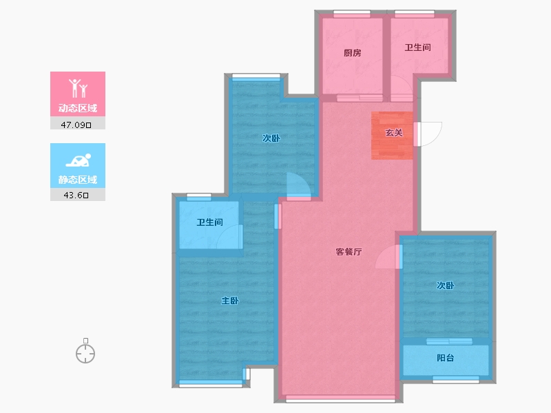 陕西省-宝鸡市-如园-80.05-户型库-动静分区