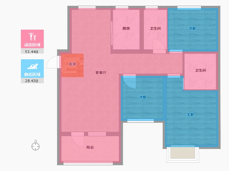 河北省-保定市-清山・十里花开-72.05-户型库-动静分区