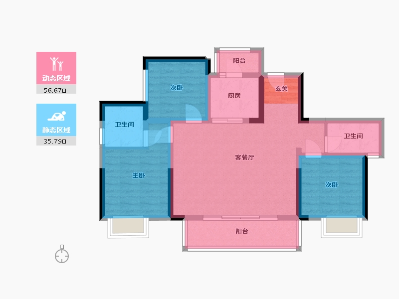 北京-北京市-成都鑫苑城-81.81-户型库-动静分区